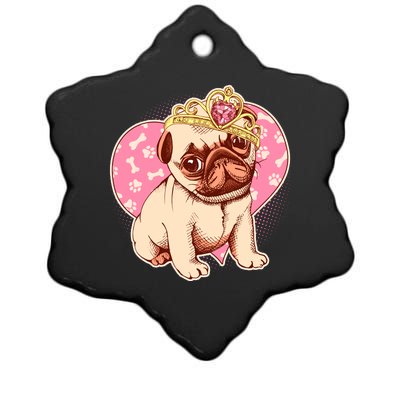 Cute Princess Pug Dog Ceramic Star Ornament