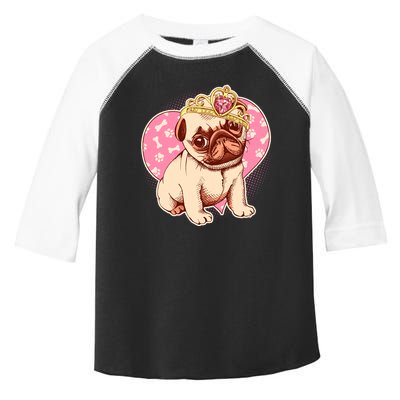 Cute Princess Pug Dog Toddler Fine Jersey T-Shirt