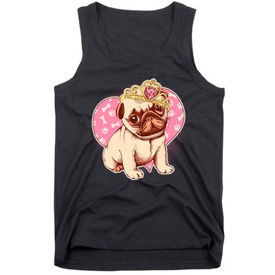Cute Princess Pug Dog Tank Top