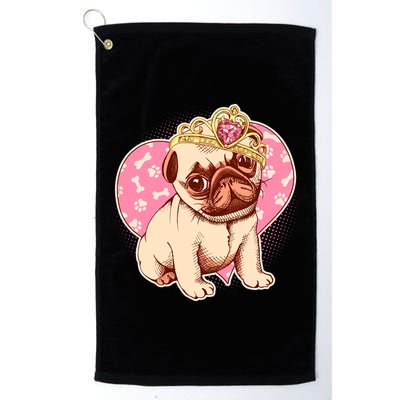 Cute Princess Pug Dog Golf Towel