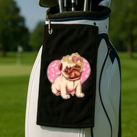 Cute Princess Pug Dog Golf Towel