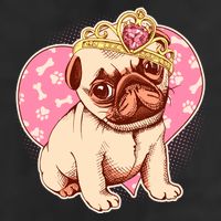 Cute Princess Pug Dog Golf Towel