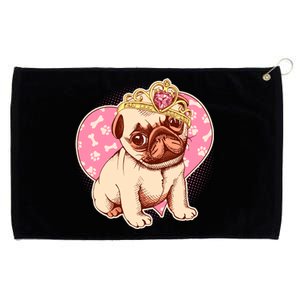 Cute Princess Pug Dog Grommeted Golf Towel