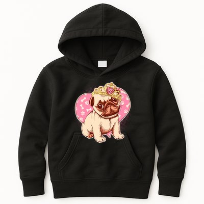 Cute Princess Pug Dog Kids Hoodie