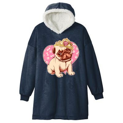 Cute Princess Pug Dog Hooded Wearable Blanket