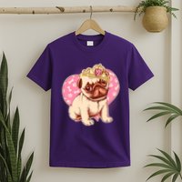 Cute Princess Pug Dog T-Shirt