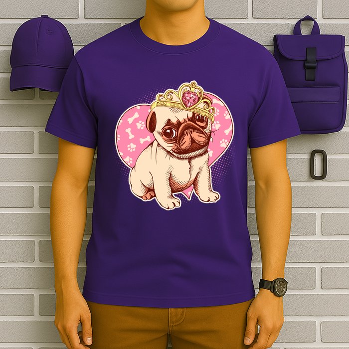 Cute Princess Pug Dog T-Shirt