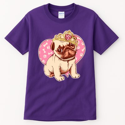 Cute Princess Pug Dog Tall T-Shirt