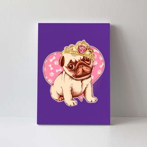 Cute Princess Pug Dog Canvas