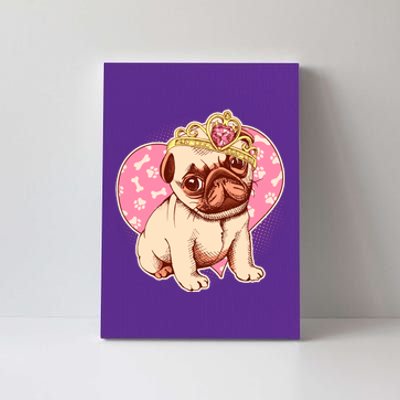 Cute Princess Pug Dog Canvas