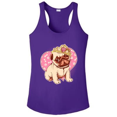 Cute Princess Pug Dog Ladies PosiCharge Competitor Racerback Tank