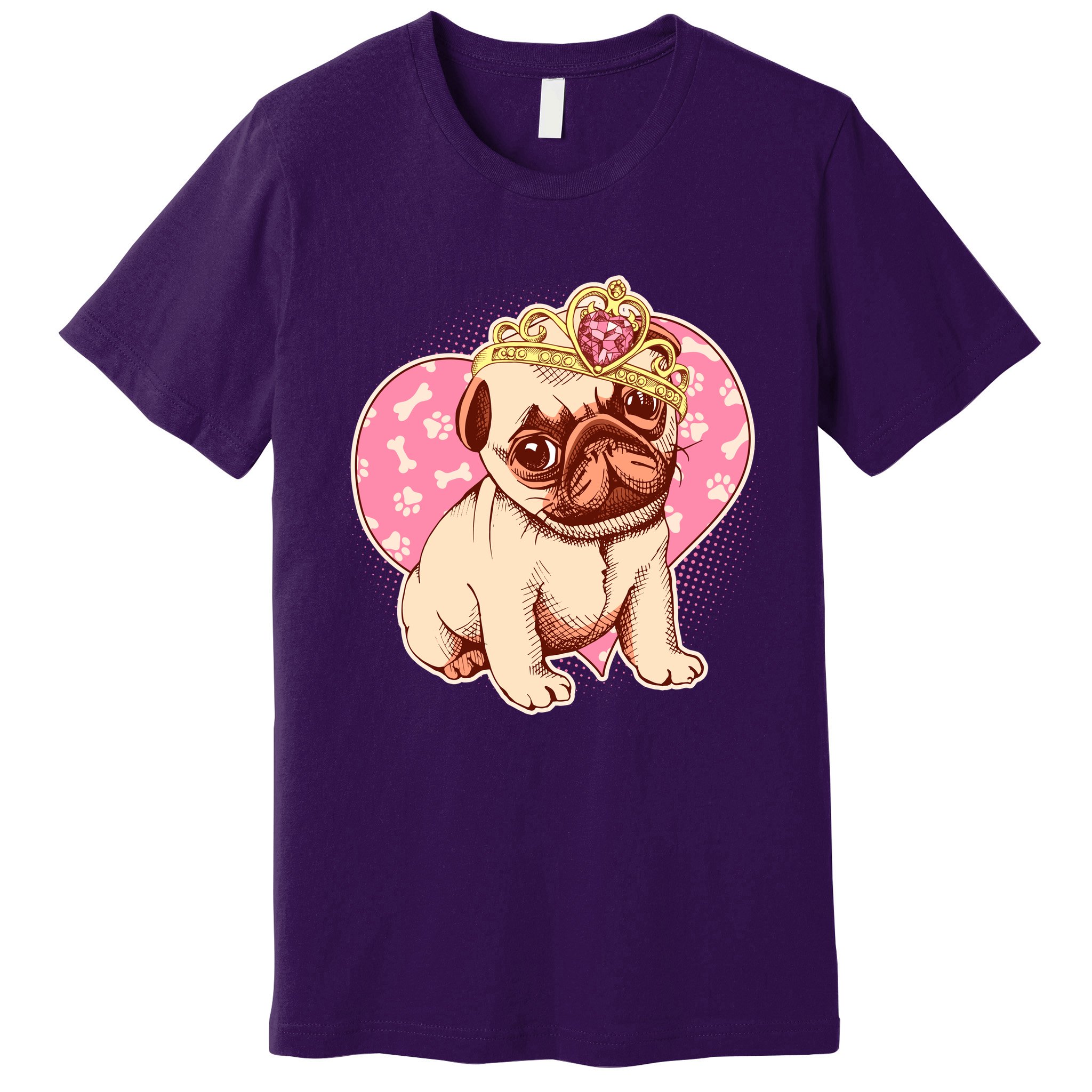 Cute Princess Pug Dog Premium T-Shirt