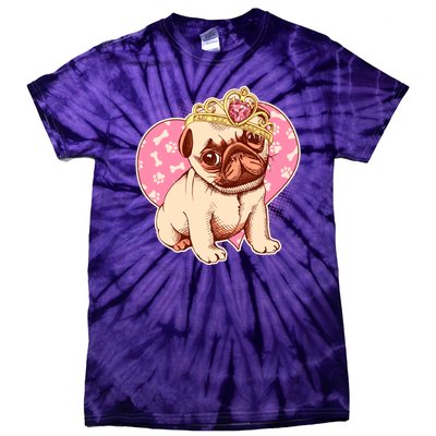 Cute Princess Pug Dog Tie-Dye T-Shirt