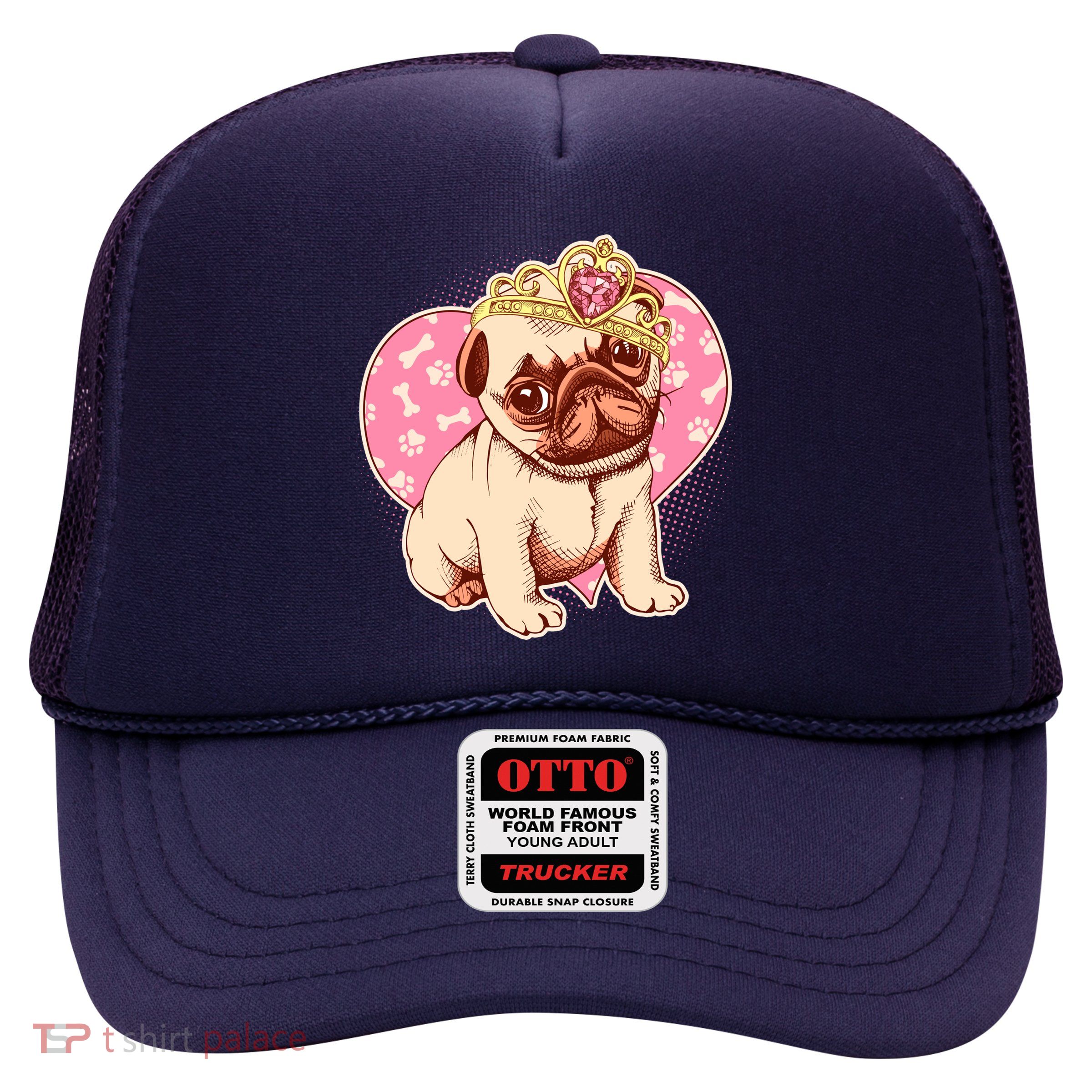 Cute Princess Pug Dog Trucker Hat