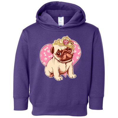 Cute Princess Pug Dog Toddler Hoodie