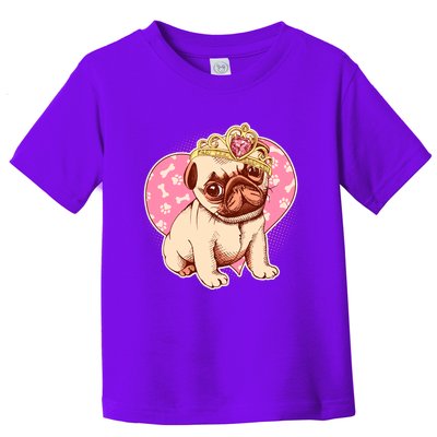 Cute Princess Pug Dog Toddler T-Shirt