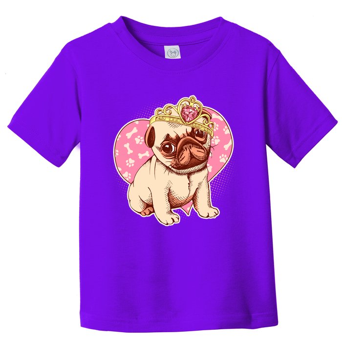 Cute Princess Pug Dog Toddler T-Shirt