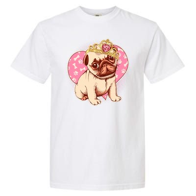 Cute Princess Pug Dog Garment-Dyed Heavyweight T-Shirt