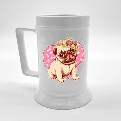 Cute Princess Pug Dog Beer Stein