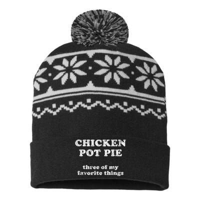 Chicken Pot Pie Three Of My Favorite Things USA-Made Snowflake Beanie