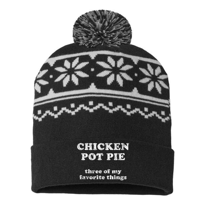 Chicken Pot Pie Three Of My Favorite Things USA-Made Snowflake Beanie