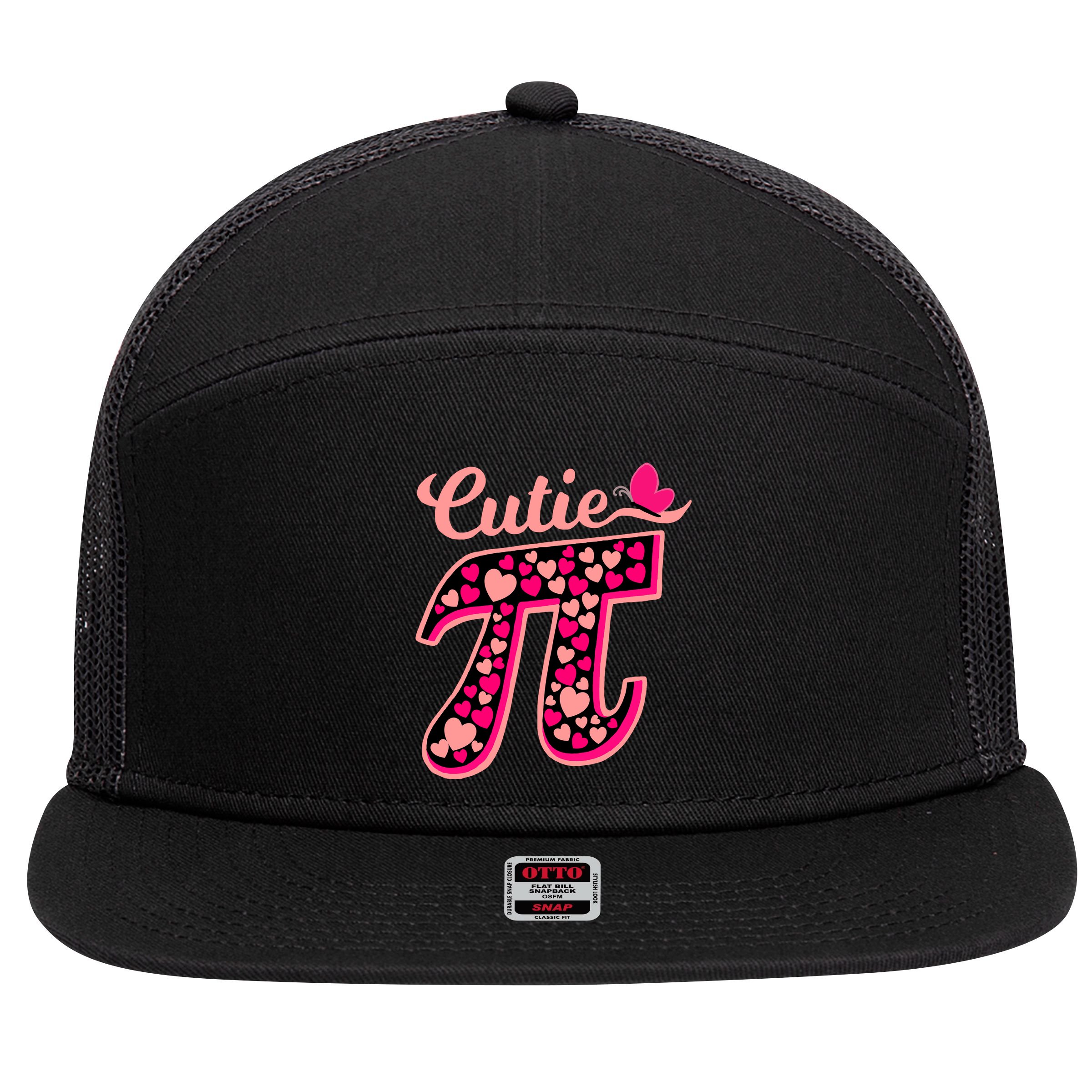 Cutie Pie Pie Day Shirt Butterfly And Hearts 7 Panel Mesh Trucker Snapback Hat