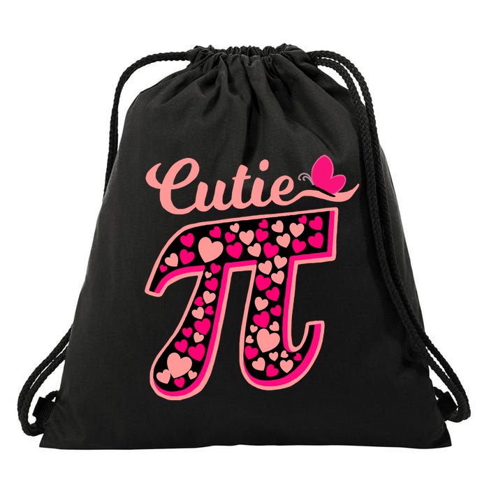 Cutie Pie Pie Day Shirt Butterfly And Hearts Drawstring Bag