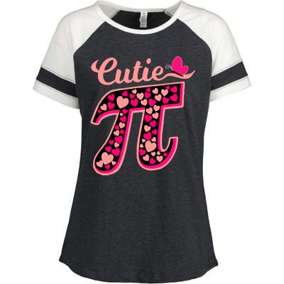 Cutie Pie Pie Day Shirt Butterfly And Hearts Enza Ladies Jersey Colorblock Tee