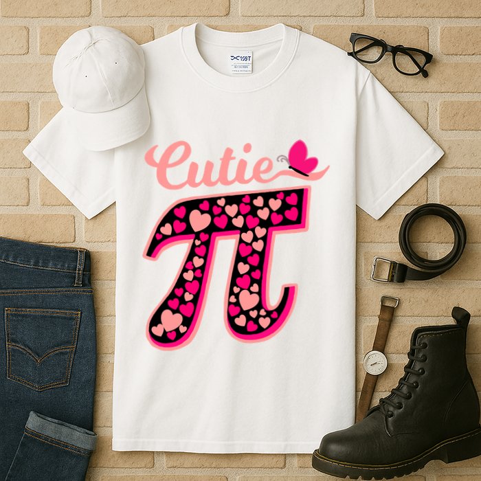 Cutie Pie Pie Day Shirt Butterfly And Hearts Tall T-Shirt