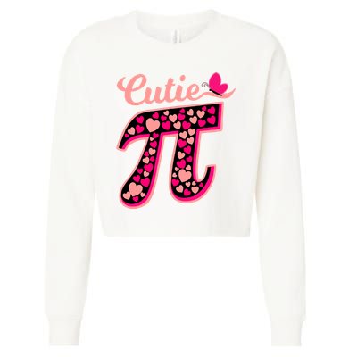 Cutie Pie Pie Day Shirt Butterfly And Hearts Cropped Pullover Crew