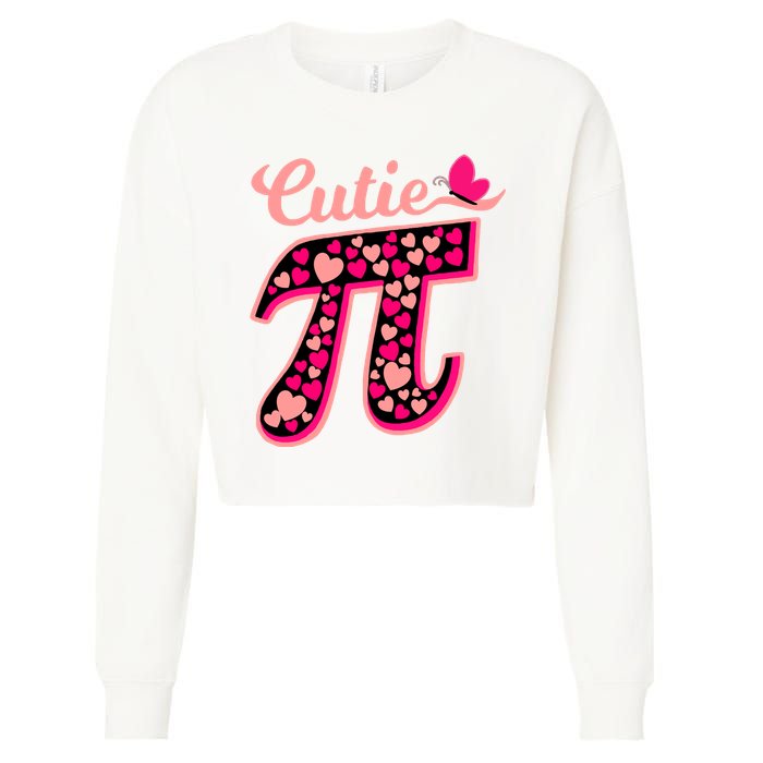 Cutie Pie Pie Day Shirt Butterfly And Hearts Cropped Pullover Crew