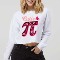 Cutie Pie Pie Day Shirt Butterfly And Hearts Cropped Pullover Crew
