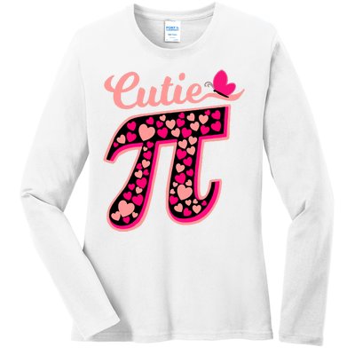 Cutie Pie Pie Day Shirt Butterfly And Hearts Ladies Long Sleeve Shirt