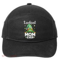 Check Plaid Pattern Luckiest Mom Ever St Patrick Day Gnomes Gift 7-Panel Snapback Hat