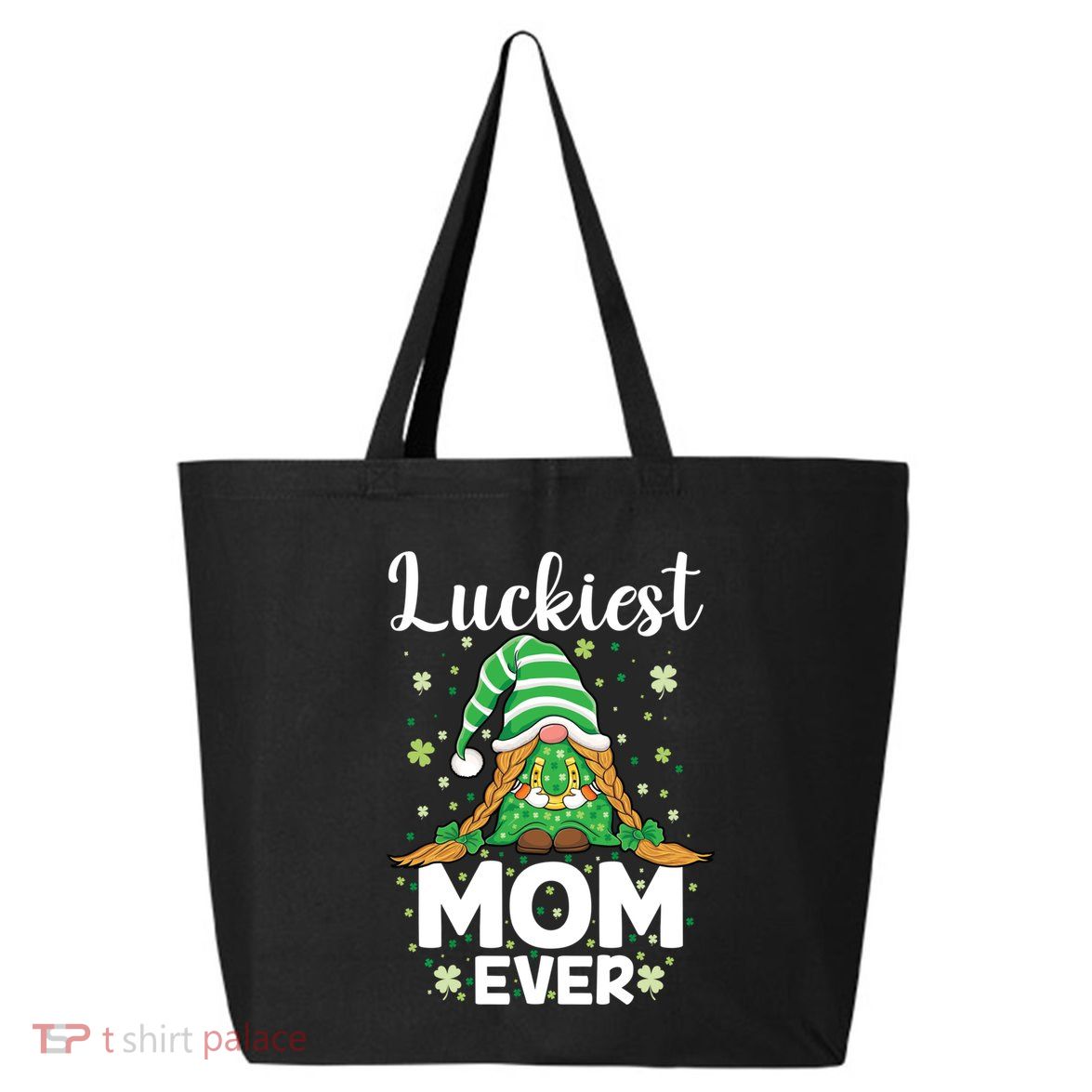 Check Plaid Pattern Luckiest Mom Ever St Patrick Day Gnomes Gift 25L Jumbo Tote