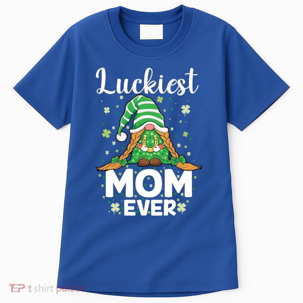 Check Plaid Pattern Luckiest Mom Ever St Patrick Day Gnomes Gift Tall T-Shirt