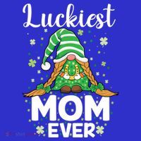 Check Plaid Pattern Luckiest Mom Ever St Patrick Day Gnomes Gift Button
