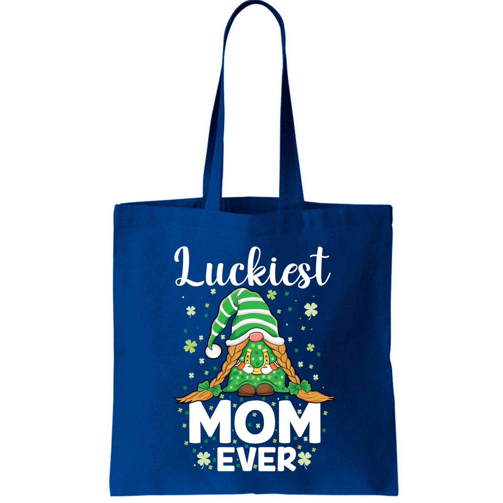 Check Plaid Pattern Luckiest Mom Ever St Patrick Day Gnomes Gift Bag