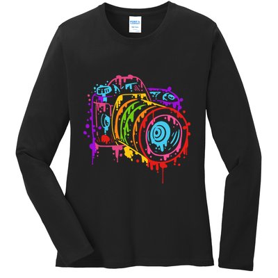 Camera Photograph Photography Making Pictures Art Artist Ladies Long Sleeve Shirt