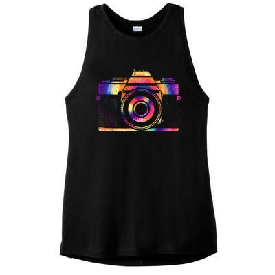 Camera Photographer Photographers Photography Creative Gift Ladies PosiCharge Tri-Blend Wicking Tank