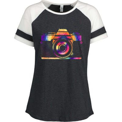 Camera Photographer Photographers Photography Creative Gift Enza Ladies Jersey Colorblock Tee