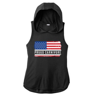 Carnivore Protein Pride Usa Us Flag Diet Meat Eater Keto Ladies PosiCharge Tri-Blend Wicking Draft Hoodie Tank