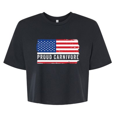 Carnivore Protein Pride Usa Us Flag Diet Meat Eater Keto Bella+Canvas Jersey Crop Tee