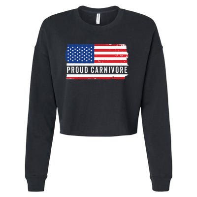 Carnivore Protein Pride Usa Us Flag Diet Meat Eater Keto Cropped Pullover Crew