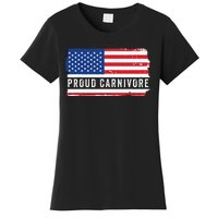 Carnivore Protein Pride Usa Us Flag Diet Meat Eater Keto Women's T-Shirt