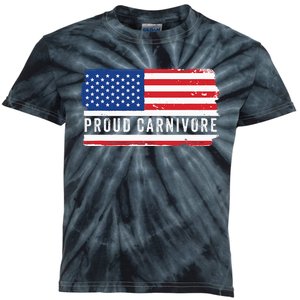 Carnivore Protein Pride Usa Us Flag Diet Meat Eater Keto Kids Tie-Dye T-Shirt