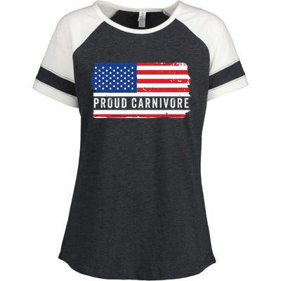 Carnivore Protein Pride Usa Us Flag Diet Meat Eater Keto Enza Ladies Jersey Colorblock Tee