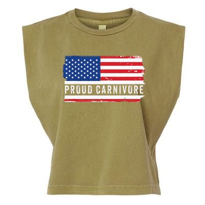 Carnivore Protein Pride Usa Us Flag Diet Meat Eater Keto Garment-Dyed Women's Muscle Tee