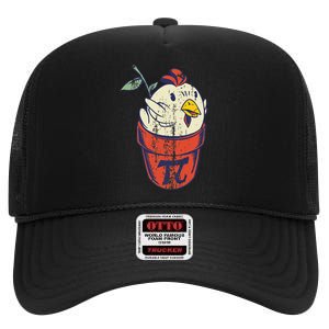 Chicken Pot PI Day Math Funny Teacher High Crown Mesh Back Trucker Hat