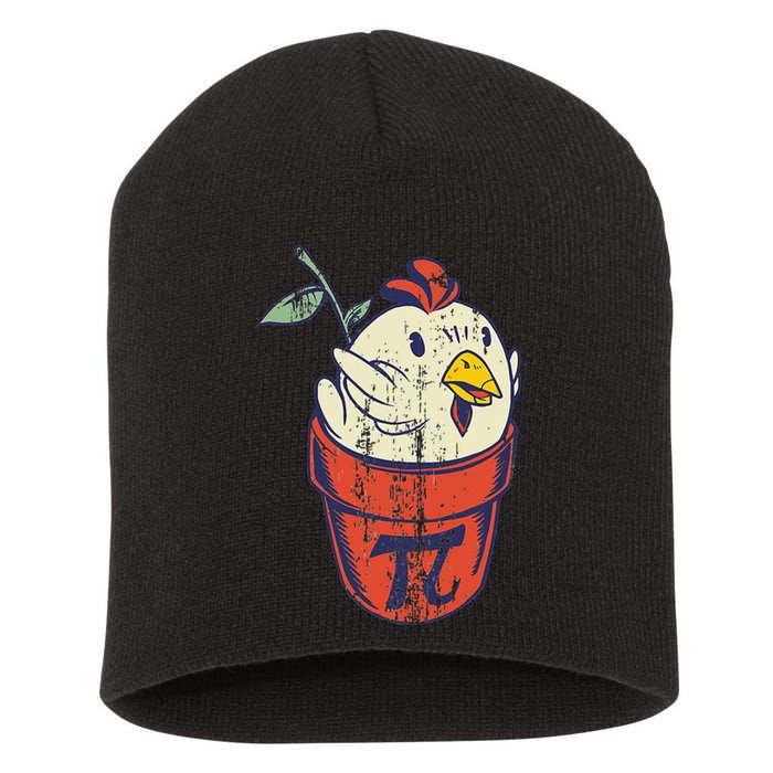 Chicken Pot PI Day Math Funny Teacher Short Acrylic Beanie